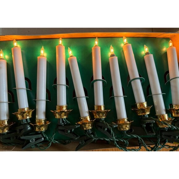Kurt S Adler 10 Old Fashioned Candle Lights Working Vintage Strung - Picture 2 of 6